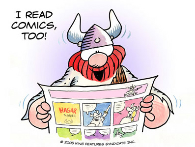 Hägar reads comics too