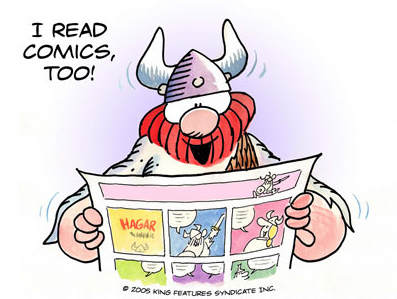 HÃ¤gar reads comics too